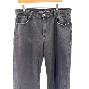 Old Navy Extra High Rise Wide Leg Jeans Faded Black 14 Grunge Indie Baggy 90s thumbnail 2