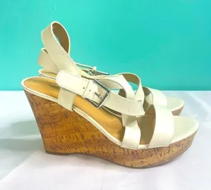 Franco sarto wedge sandals white size‎ 9 thumbnail 1