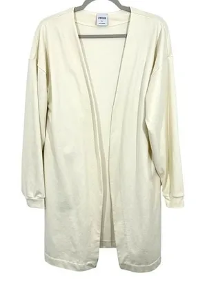 Gymshark Women's Size Small Cream Open‎ Front Long Sleeve Cardigan Sweater Top thumbnail 1