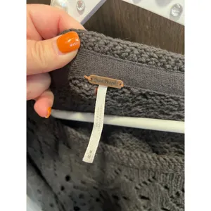Free People traveling lace sweater brown‎ women's medium oversized thumbnail 3