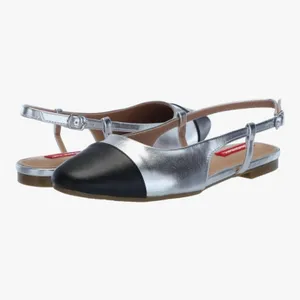 UNIONBAY Women's Cassidy Ballet Slingback Flat silver black Shoes Size 9 NIB thumbnail 2