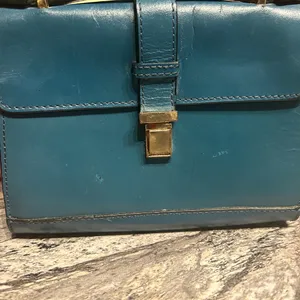 Zara Teal Leather Accessory thumbnail 3