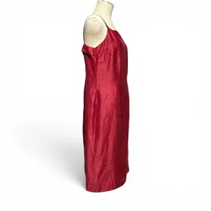 Harold's Linen Silk Sleeveless Knee Length Cocktail Dress Burgundy 14 thumbnail 5