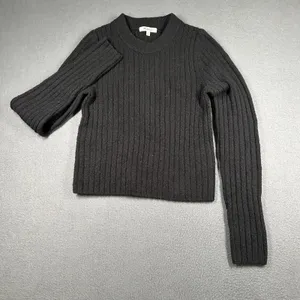 Madewell Sweater Womens Small Black Ribbed Knit Crewneck Long Sleeve Pullover thumbnail 1