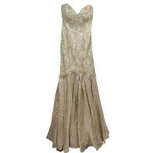 Mac Duggal Couture‎ Beaded Strapless Gown Womens 4 Champagne Lace Mermaid Formal thumbnail 15