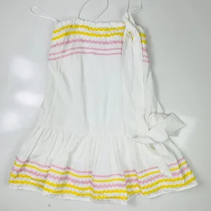 Lisa‎ Marie Fernandez x Target White Ric Rac Linen Mini Dress Size XXS thumbnail 3