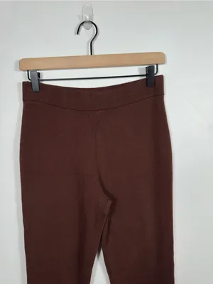 Daily Practice Anthropologie Shuffle‎ Step Knit Flare Pants Brown Women’s M thumbnail 4