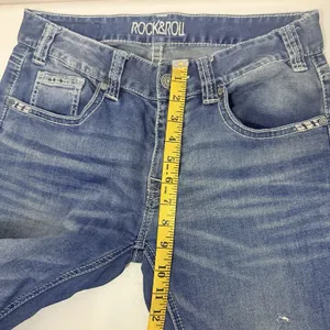 Rock & Roll Cowgirl Jeans Womens 29 Denim Blue Crop Midrise Summer Feathers thumbnail 8