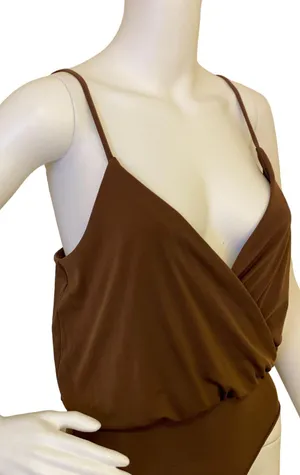 Wearever Brown Low Cut Bodysuit thumbnail 1