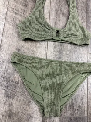 Aerie Olive Textured Bikini Set thumbnail 3