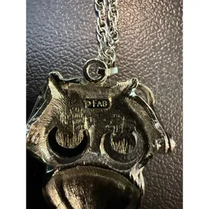 FAB Womens Pendant Necklace Silver Owl Moving Glasses Vintage Costume‎ Jewelry thumbnail 5