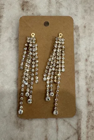 Crystal Dangling Sterling Silver Earrings thumbnail 1