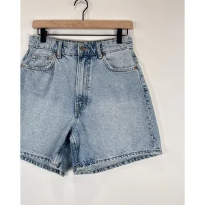 ZARA Womens Denim Shorts Blue Mom Jean High Rise Zip Fly Medium Wash Size 6 thumbnail 6