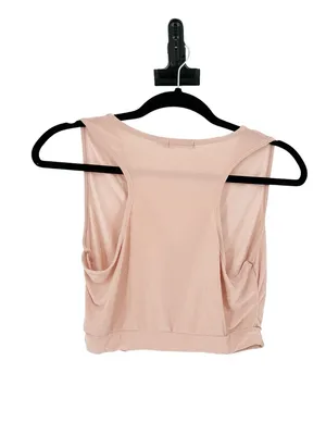 Boohoo Blush Pink Ruched V Neck Sleeveless Y2K Going Out Tank Crop Top Size 12 thumbnail 3