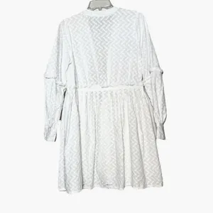 Antonio Melani 100% Cotton Lace Swim Cover Up Dress White Boho Tunic Size M thumbnail 4