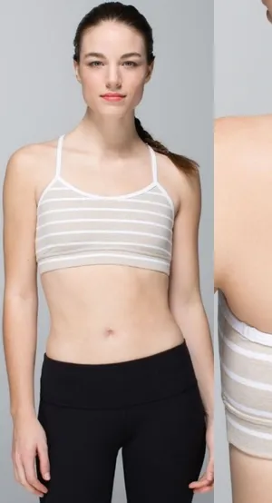 Lululemon Flow Y Bra IV Deauville Cashew Stripe thumbnail 1