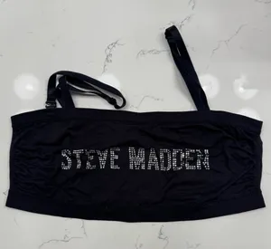 Steve Madden Bedazzled Logo Sports Bra thumbnail 1