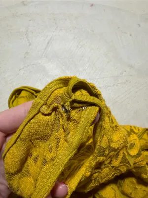 Free people miles of lace Yellow Lace Floral A-Line mini Dress small thumbnail 11