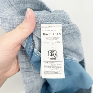 Athleta Womens Chambray Blue Cabo Linen Wide Leg Coastal Beach Travel Pants‎ 0 thumbnail 6