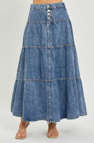 RISEN High Rise‎ Ruffle Long Skirts thumbnail 1
