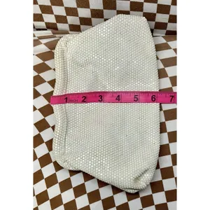Vintage White Metal Mesh Clutch Purse Mid Century Gate Mouth Evening Bag Bridal thumbnail 11