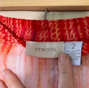 CLEARANCE! Orange/Red Chico’s Hashmark Valayna Maxi Skirt Size 2 (12/L) EUC thumbnail 5