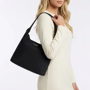 Kate Spade New York 90s Vintage Shoulder Bag Black Nylon Pocket Zipper Classic thumbnail 1