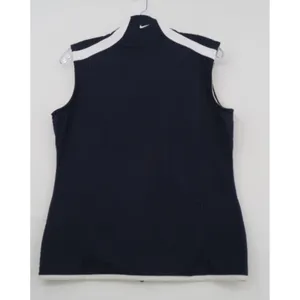 Nike Golf Navy Blue Waffle Knit Full Zip Vest Womens Small White Trim‎ thumbnail 4