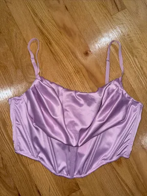 Urban outfitters Lexi satin cowl corset crop top NWT size large thumbnail 2