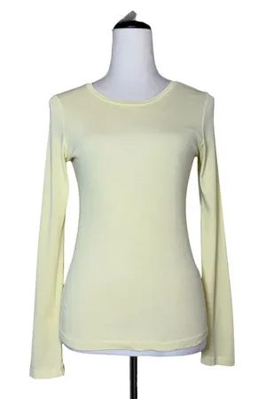 J. Crew Womens Fitted Tee Long Sleeve T-Shirt Small Butter Yellow Cotton Capsule thumbnail 1