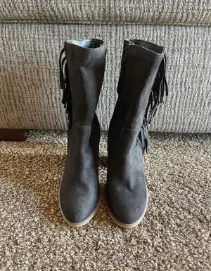 Soda Fringe Boots Heeled thumbnail 3