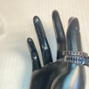 Women's Black Cubic Zirconia Silver Plated Rhinestone Wedding Ring & Band 8.5 thumbnail 9
