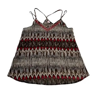 Paperdoll V-Neck Sleeveless Tribal Print Blouse Size M Y2K 90s Festival Bohemian thumbnail 1