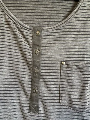 Kuhl Striped Scoop Neck Henley Top Womens Medium Gray thumbnail 4