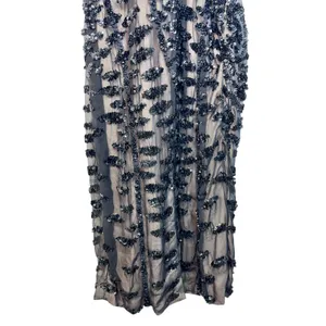 NWT Mandalay Black Silk Beaded Sequin Short Midi Evening Formal Dress Womens 4 thumbnail 11