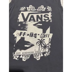 Vans Womens Tank Top S Black White Graphic Muscle‎ Cotton Skater Rose Palm Punk thumbnail 2