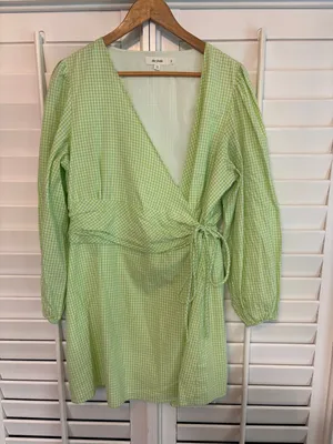 The Frolic Green And White Gingham Plaid Dress Size‎ 12 thumbnail 1