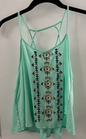 Embroidered Mint Green Camisole thumbnail 1