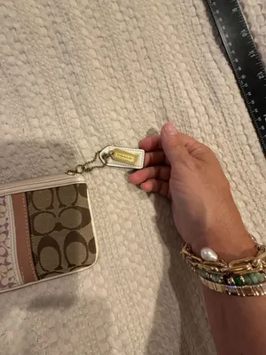 Coach Signature Canvas and Patent Leather Stripe Wristlet thumbnail 3
