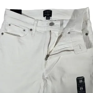 J Crew‎ Full Length Flare Jeans White Signature Stretch Size 25 thumbnail 6