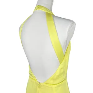 Lulus Women’s Open Back Yellow Halter Dress Size Medium thumbnail 10