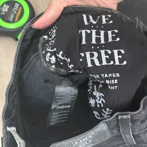 Free People We the Free Risk Taker jeans in washed black denim thumbnail 7