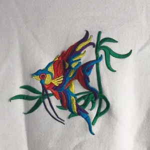 Vtg embroidered‎ fish pullover sweater size medium 90s granny cute retro thumbnail 4
