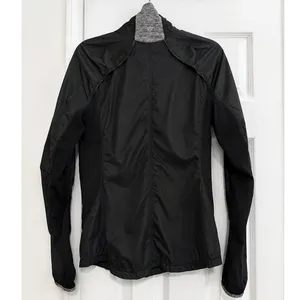 Lululemon Black Running Jacket Size 6 Full Zip Mesh Vent Thumbholes Athletic thumbnail 4