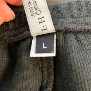 FH Clothing Co Black Ribbed Knit‎ Lounge Pants Women Large 100% Cotton Vermont thumbnail 4