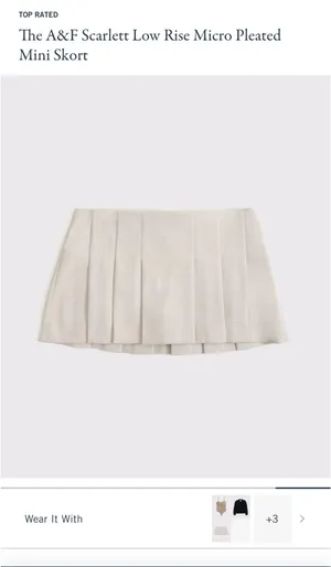 NWT Abercrombie & Fitch low rise micro pleated mini skort thumbnail 7