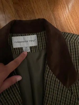 Vintage Fundamental Things Houndstooth Wool Blend Sport Coat/Blazer thumbnail 2