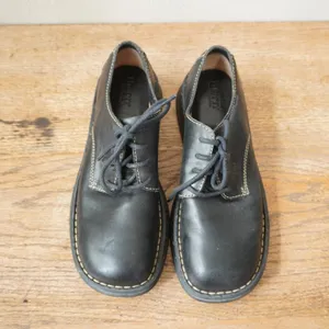 Born Women's Size 9.5 Oxford Black Leather Lace Up Contrast Stitch Square Toe thumbnail 2