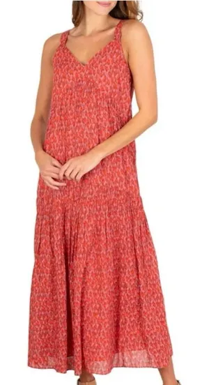 Joie Limited Edition V-Neck Ladies Maxi Tiered Skirt Red Dress thumbnail 1