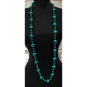 Vintage Beaded Teal Blue Necklace and Earring Set thumbnail 3
